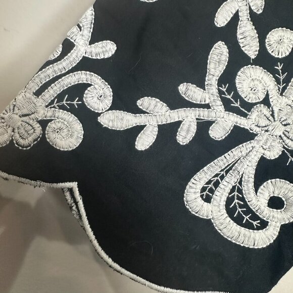 Soft Surroundings Embroidered Dress Size Medium Boho Black Cotton Maxi NWOT - Picture 2 of 9